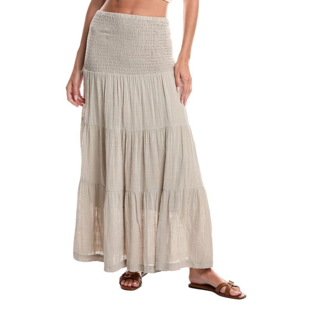 Xcvi Womens Paigene Gauze Midi Skirt, Brown